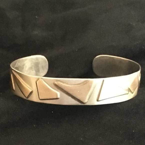 NEW~Sterling Silver and Gold Bracelet - Picture 1 of 6
